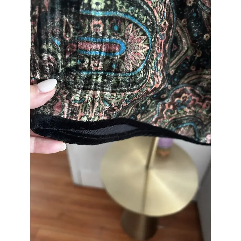 Zara Velvet Paisley Min Skirt L Whimsigoth Grunge Indie Fairly